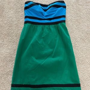 Strapless Green, Blue, Blacked Stripe The Limited Dress